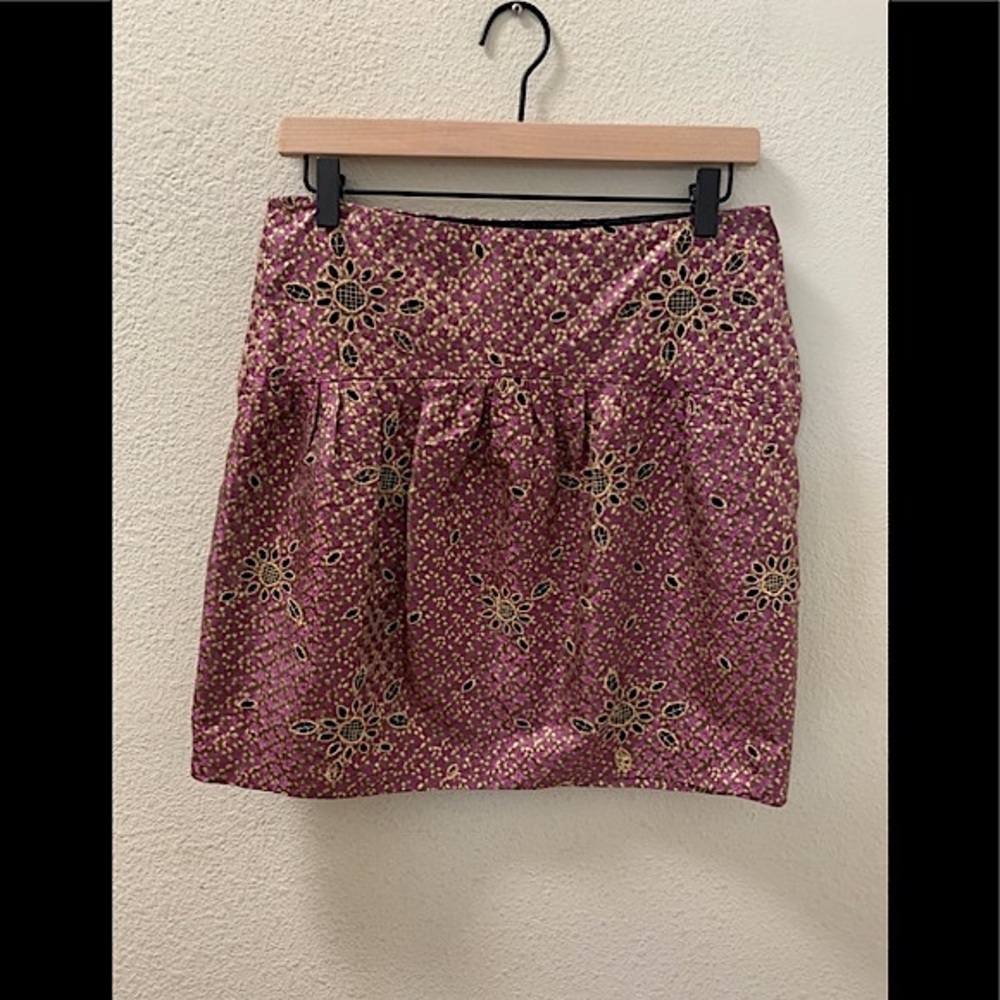 Miu Miu Metallic Floral Mini Skirt